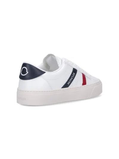 Moncler Petit Monaco Leather Sneakers In White