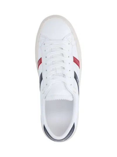 Moncler Petit Monaco Leather Sneakers In White