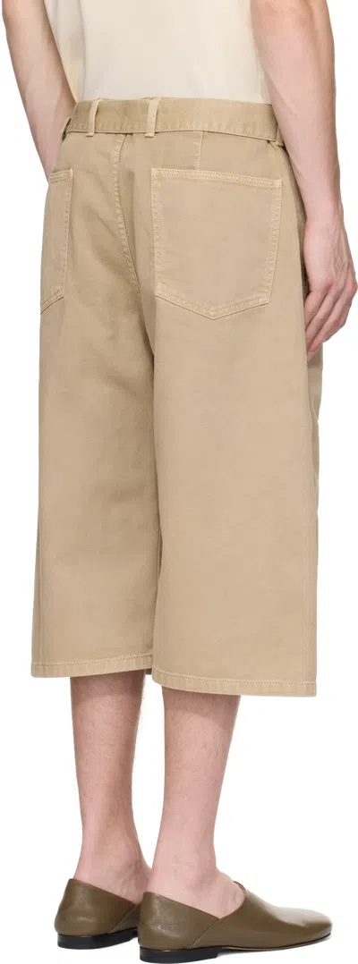 Lemaire Bermuda In Denim Beige  Uomo