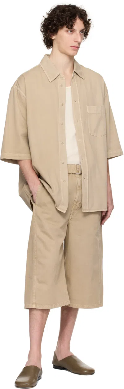 Lemaire Bermuda In Denim Beige  Uomo