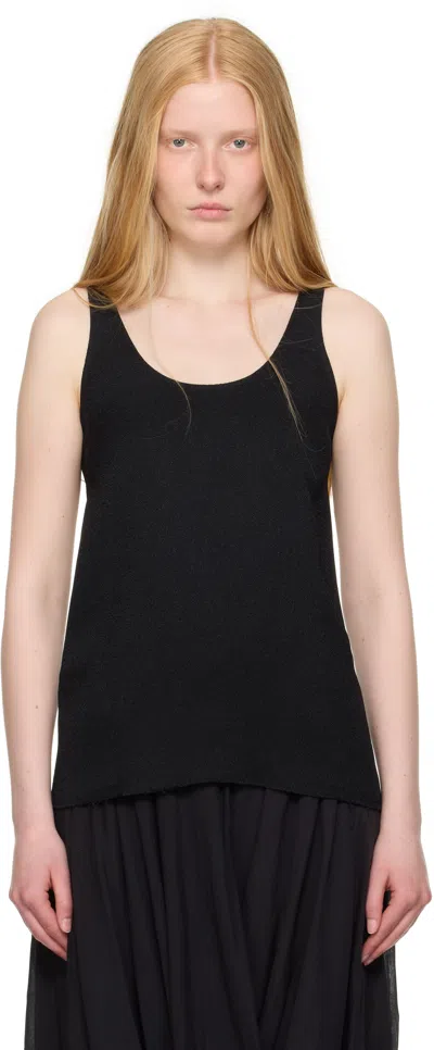 Totême Rib Knit Cotton Tank Top In Black