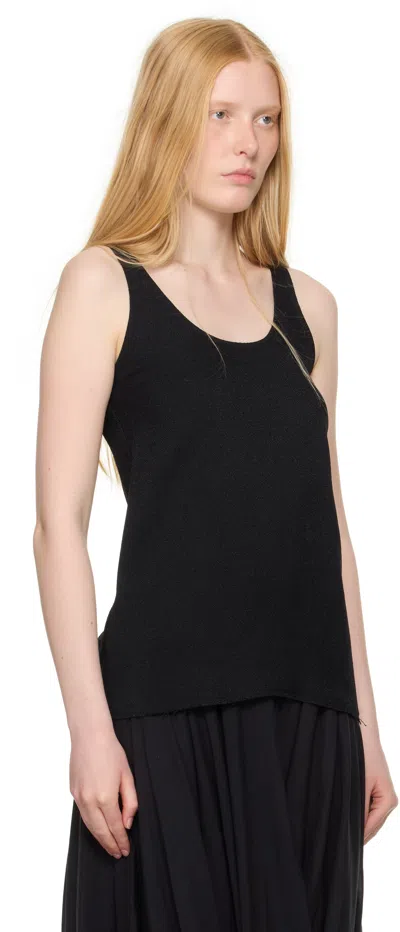 Totême Rib Knit Cotton Tank Top In Black