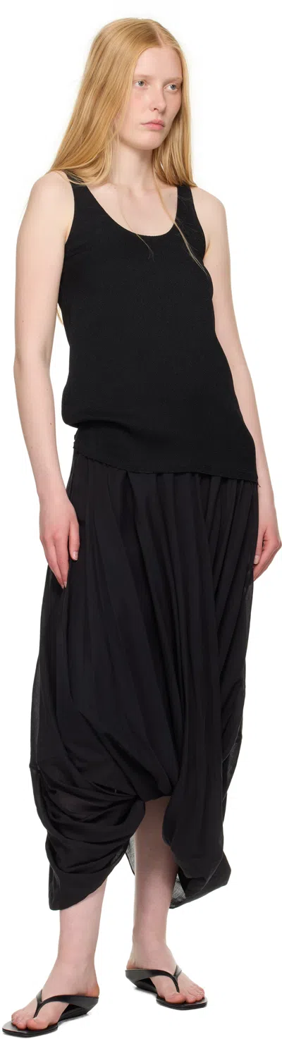 Totême Rib Knit Cotton Tank Top In Black