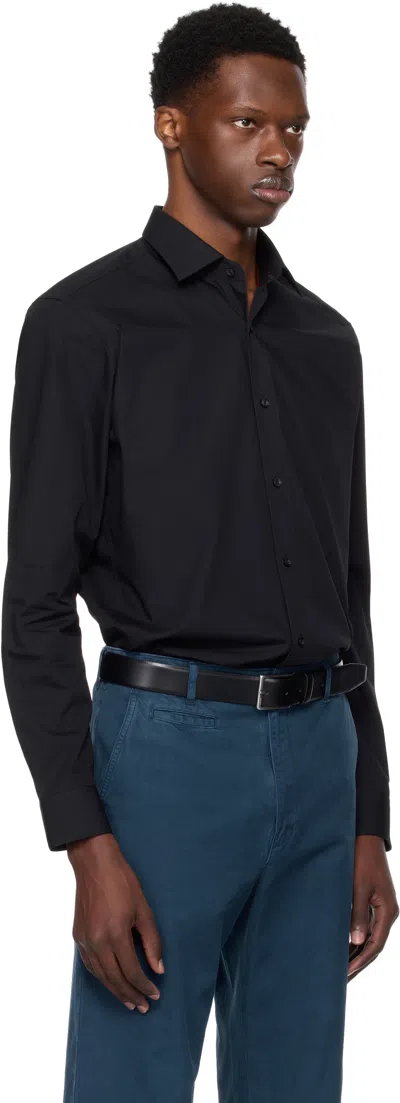 Hugo Boss Slim-fit Shirt In Performance-stretch Cotton-blend Jersey In Black