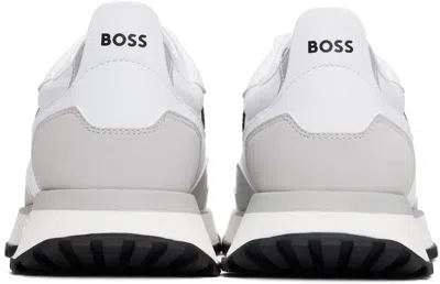 Hugo Boss White Runner Style Hybrid Sneakers With Eva Rubber Sole
