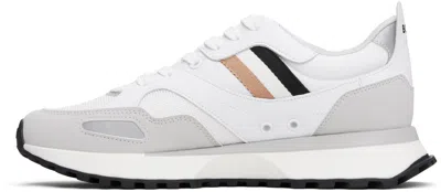 Hugo Boss White Runner Style Hybrid Sneakers With Eva Rubber Sole