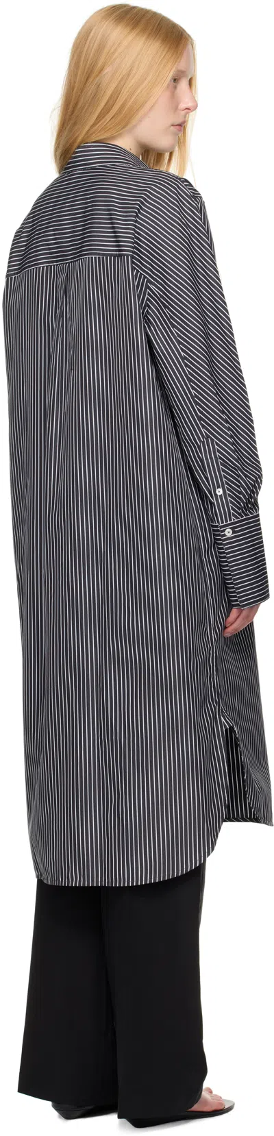 Totême Toteme Women Striped Kimono-sleeve Shirtdress In Gray