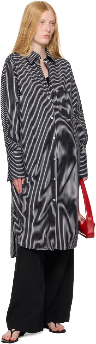 Totême Toteme Women Striped Kimono-sleeve Shirtdress In Gray