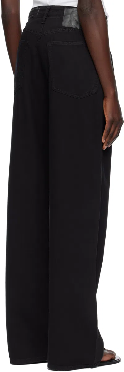 Rag & Bone Featherweight Logan High Rise Wide Leg Jeans In Black In Black