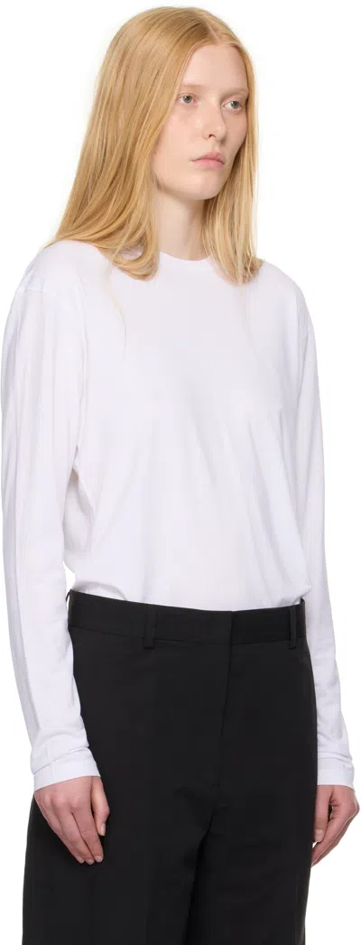 Totême Classic Long-sleeve Lyocell And Cotton T-shirt In White