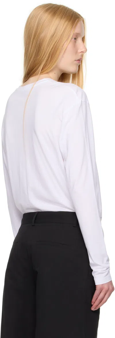 Totême Classic Long-sleeve Lyocell And Cotton T-shirt In White