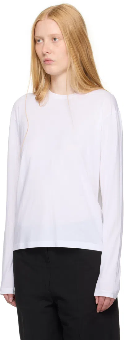 Totême Classic Long-sleeve Lyocell And Cotton T-shirt In White