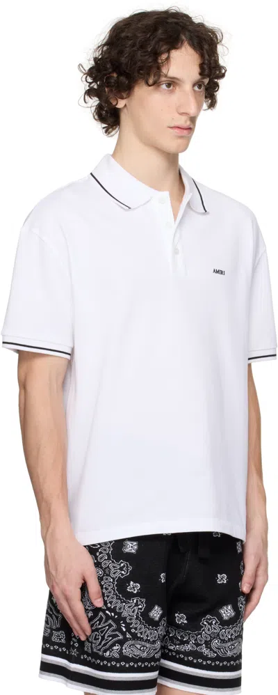 Amiri Cotton Polo Shirt In White