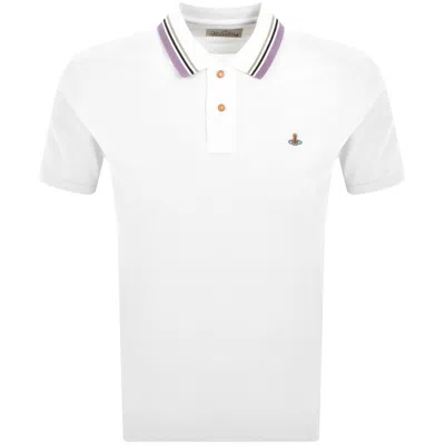 Vivienne Westwood Ribbed Collar Short Sleeves T-shirt In White