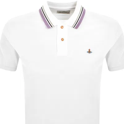 Vivienne Westwood Ribbed Collar Short Sleeves T-shirt In White