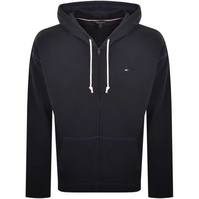 Tommy Hilfiger Logo Hoodie Navy In Black