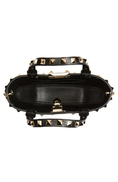 Valentino Garavani Rockstud Mini Shopping Bag In Grainy Calfskin Woman Black Uni