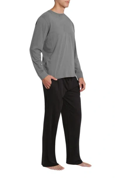 Sleephero Men's 2-piece Henley Tee & Pants Pajama Set In Grey