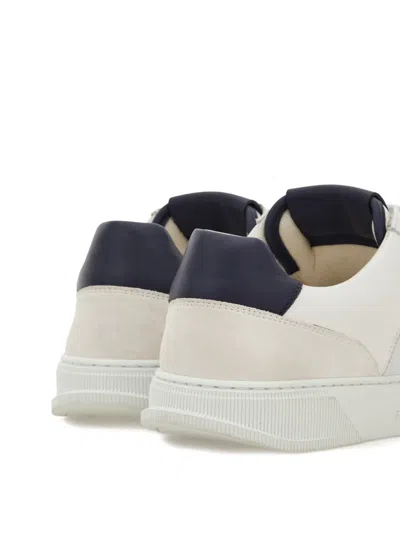 Ferragamo Alaska Leather And Suede Sneaker With Gancini Detail In White
