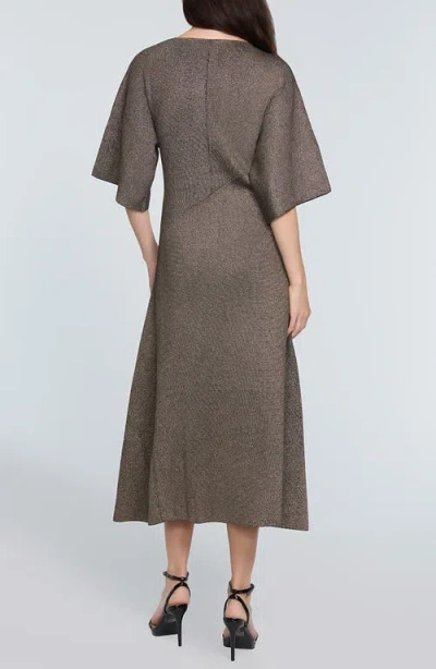 Elie Tahari The Everly Lurex Wide-sleeve Midi Sweater Dress