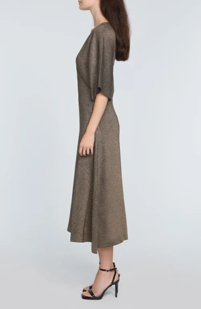 Elie Tahari The Everly Lurex Wide-sleeve Midi Sweater Dress