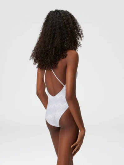 Missoni Zigzag-pattern Swimsuit In Silver