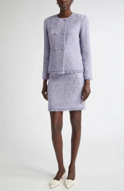 St John St. John Collection Sinclair Monroe Tweed Jacket In Purple