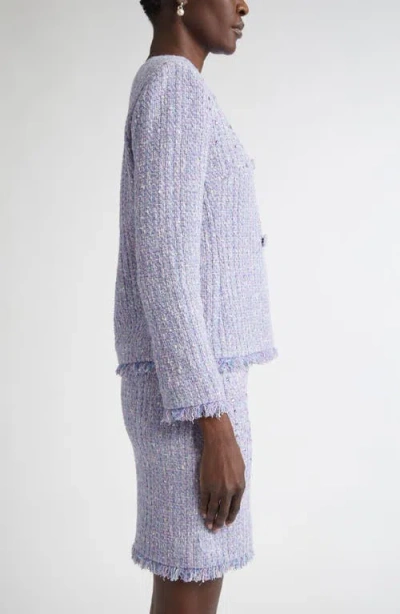 St John St. John Collection Sinclair Monroe Tweed Jacket In Purple