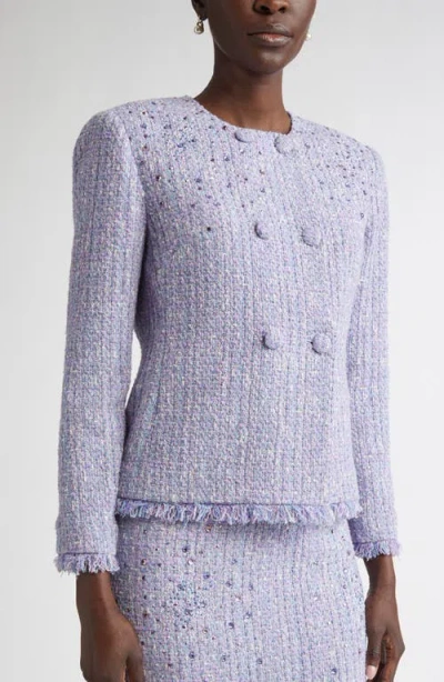 St John St. John Collection Sinclair Monroe Tweed Jacket In Purple