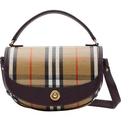 Burberry Women Highlands Crossbody Bag With Check Motif In Multi