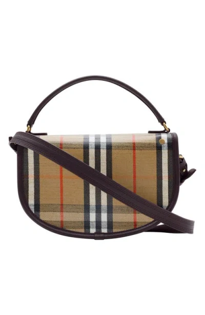 Burberry Women Highlands Crossbody Bag With Check Motif In Multi