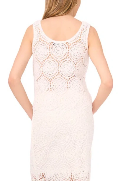 1.state Womens Crochet Open Weave Tank Top Midi Skirt In White