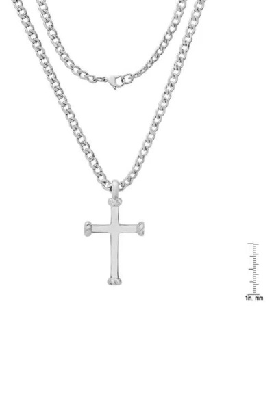 Hmy Jewelry Stainless Steel Rope Edge Cross Pendant Necklace