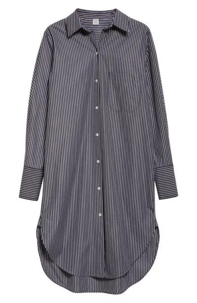 Totême Toteme Women Striped Kimono-sleeve Shirtdress In Gray