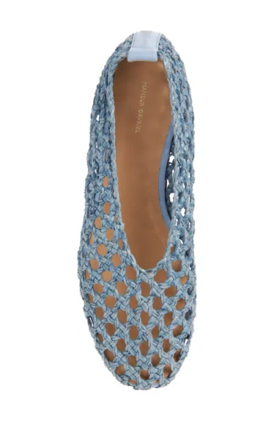 Mansur Gavriel Woven Ballerina Flats Blue In Blue