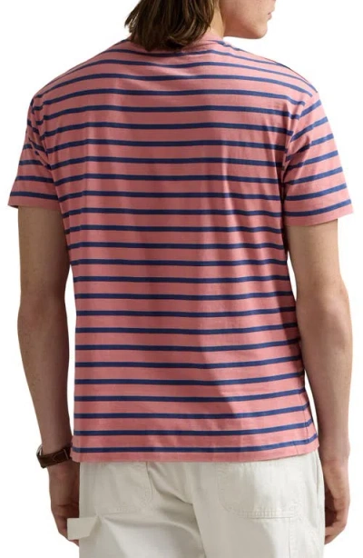 Polo Ralph Lauren Custom Slim Fit Striped Jersey T-shirt In Pink