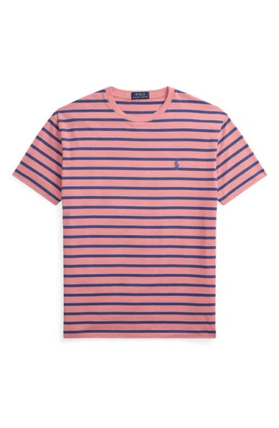 Polo Ralph Lauren Custom Slim Fit Striped Jersey T-shirt In Pink
