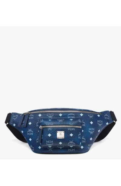 Mcm Belt Bags With Adjustable Strap And Front Pocket In Blue