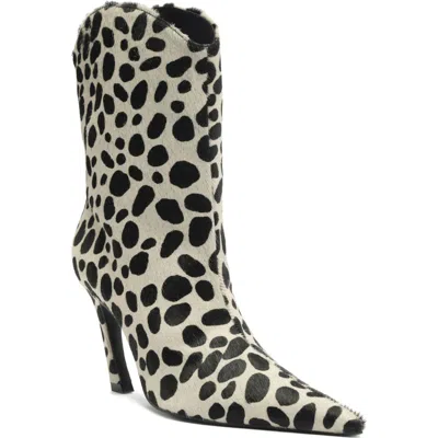 Schutz Maryann Curve Genuine Calf Hair Pointed Toe Bootie In Multi