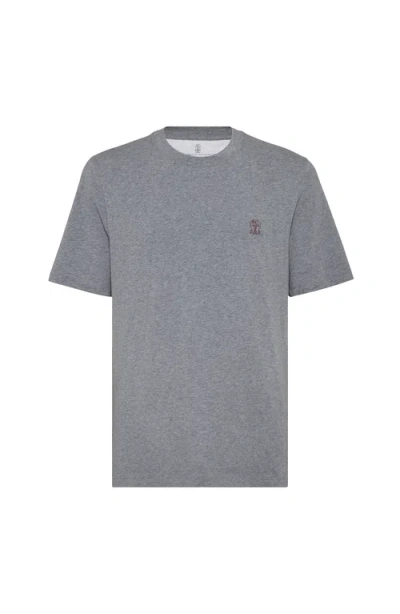 Brunello Cucinelli Cotton Crew Neck T-shirt In Gray