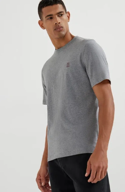 Brunello Cucinelli Cotton Crew Neck T-shirt In Gray