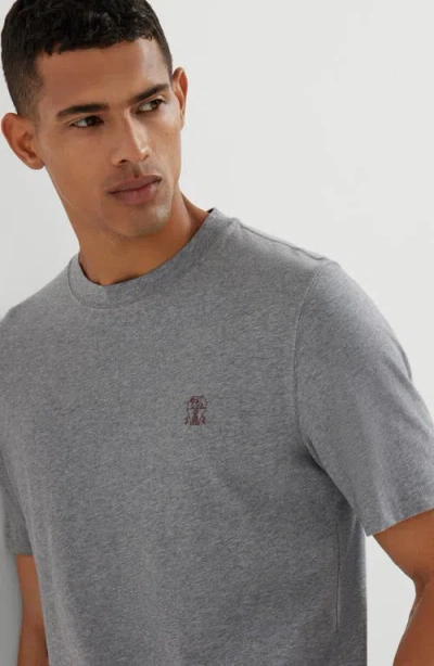 Brunello Cucinelli Cotton Crew Neck T-shirt In Gray
