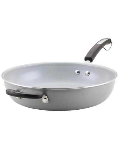 Farberware Eco Advantage Ceramic Nonstick Deep Frying Pan With Helper Handle In Gray
