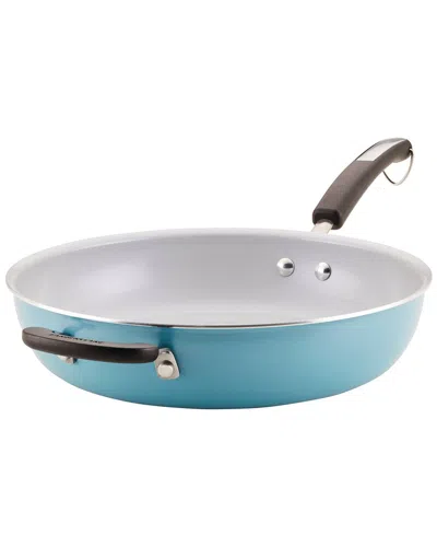 Farberware Eco Advantage Ceramic Nonstick Deep Frying Pan With Helper Handle In Blue