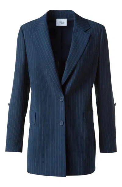 Akris Punto Pinstripe Cool Wool Crepe Single-breasted Jacket