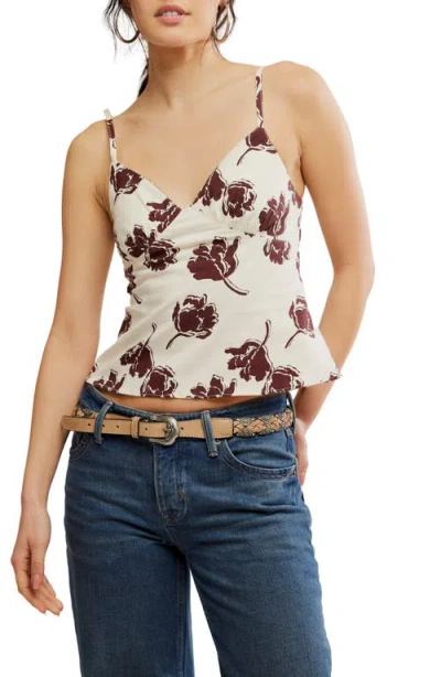 Free People Susie Printed Top In Bittersweet Combo