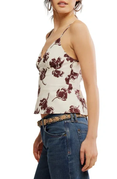 Free People Susie Printed Top In Bittersweet Combo