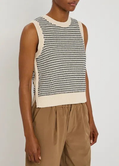 Varley Knowles Textured Knit Vest Birch Multi Stitch In Black