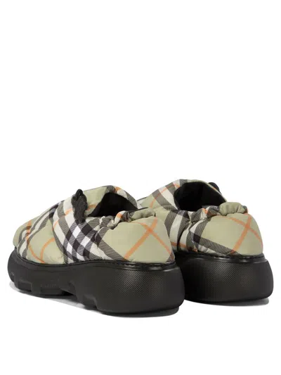 Burberry Printed Fabric Pillow Check Slip Ons In Multi