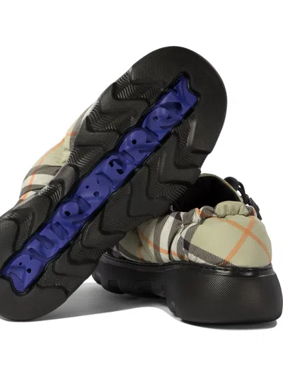 Burberry Printed Fabric Pillow Check Slip Ons In Multi